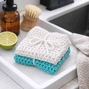 Brand New!! Handmade 100% cotton Washcloth Set